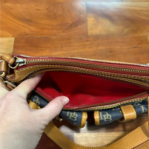 Dooney & Bourke Blue and Tan Shoulder Bag - Picture 7 of 16